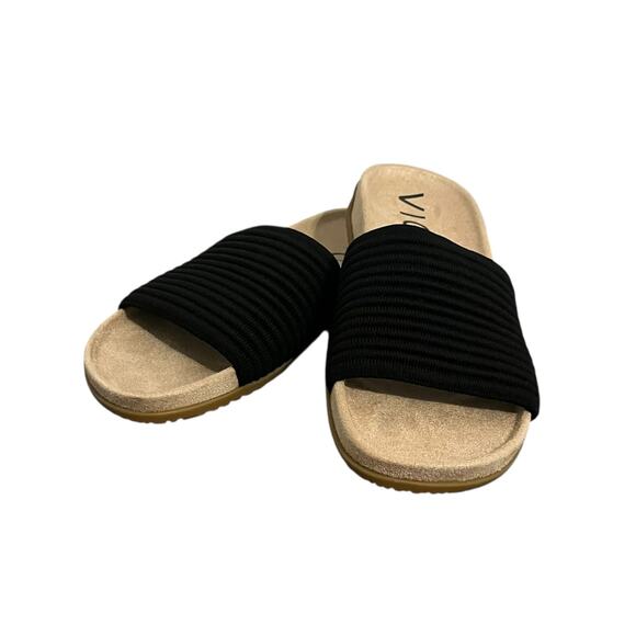 Vionic Evie Knit Slide Sandal Black Size 8 - Picture 1 of 6